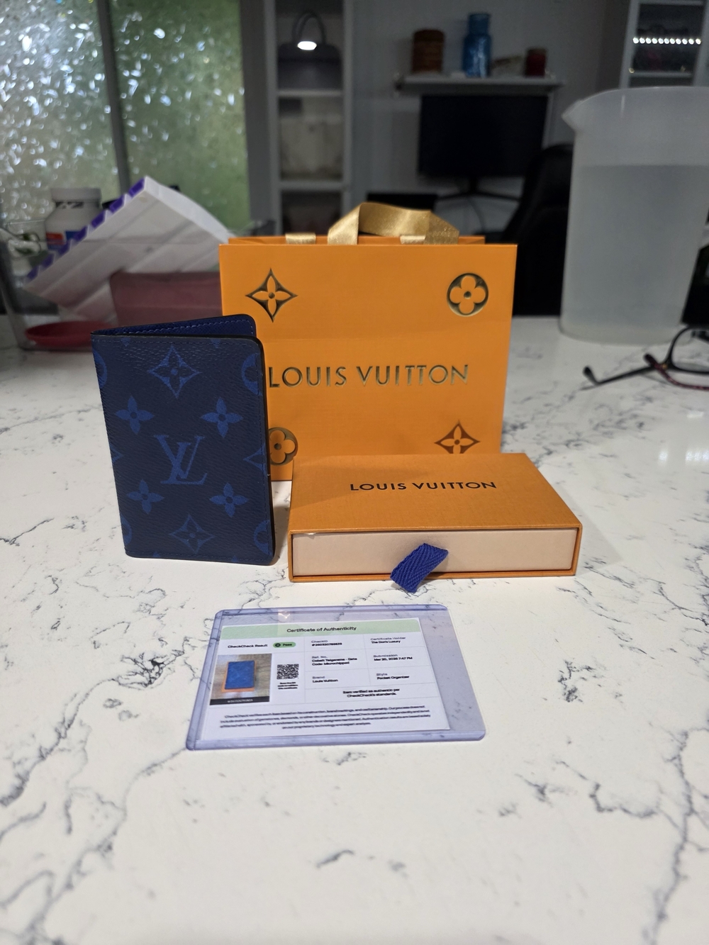 Louis Vuitton Cobal Taigarama Monogram Card Holder-GIFTABLE